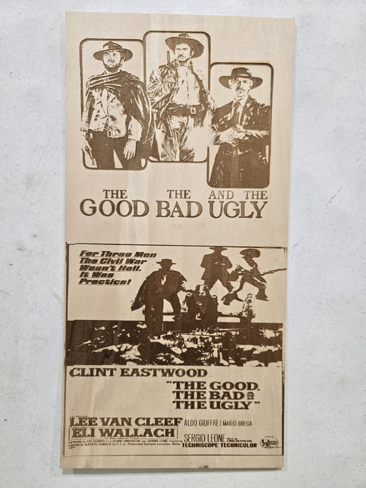 "The Good, The Bad, and The Ugly – Laser-Engraved Movie Tribute"