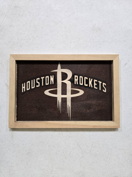 "Houston Rockets – Laser-Burned Hardwood Tribute"